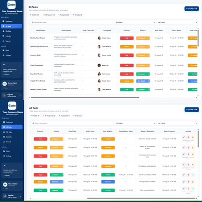 All-in-One Employee Task Monitoring System - Google Sheets Web App