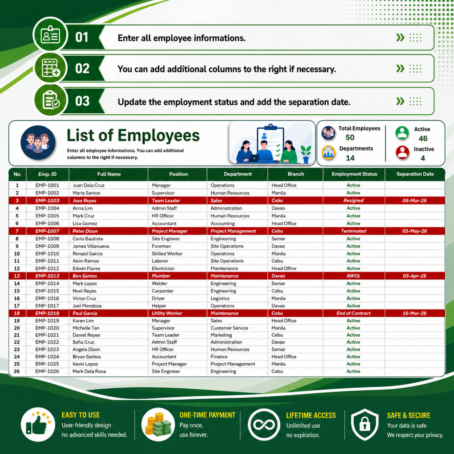 Employee Attendance & Leave Tracker - Excel Template
