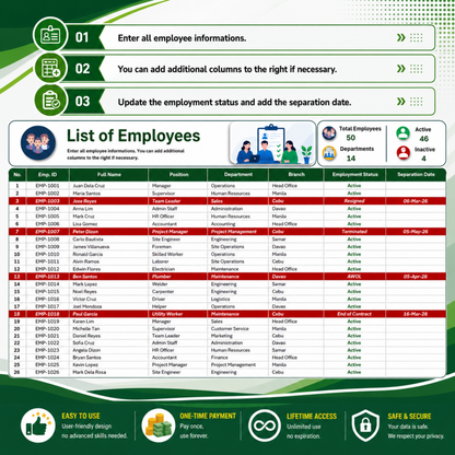 Employee Attendance & Leave Tracker - Excel Template
