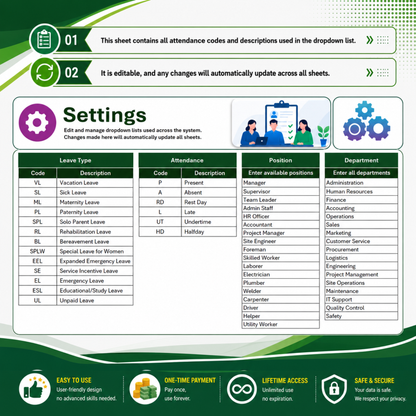 Employee Attendance & Leave Tracker - Excel Template