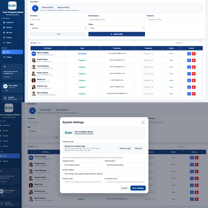 All-in-One Employee Task Monitoring System - Google Sheets Web App