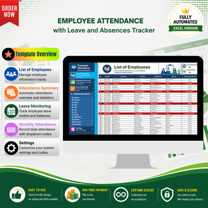 Employee Attendance & Leave Tracker - Excel Template